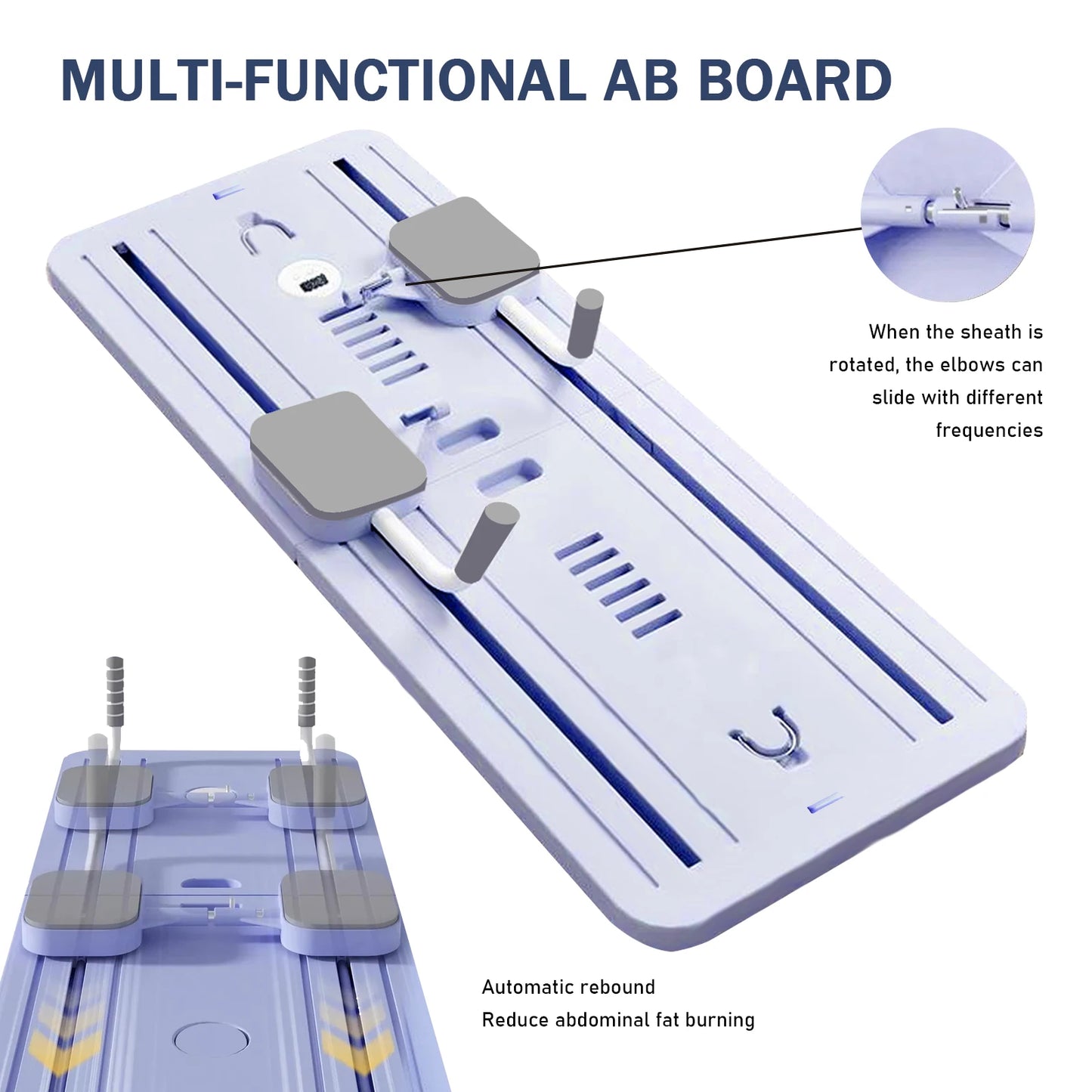 Multi-Functional Abdominal Exercise Board Auto-Rebound Fitness Resistance Bands Rebound Leg Arm Back Train for Home and Office