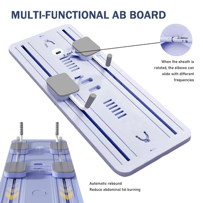 Multi-Functional Abdominal Exercise Board Auto-Rebound Fitness Resistance Bands Rebound Leg Arm Back Train for Home and Office